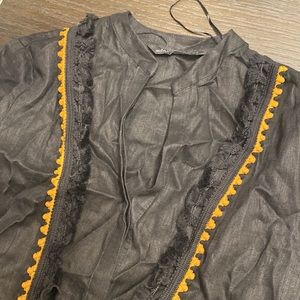 Zara black linen dress